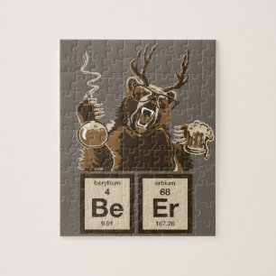 Chemistry bear discovered beer jigsaw puzzle