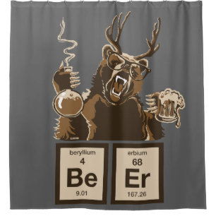 Chemistry bear discovered beer shower curtain