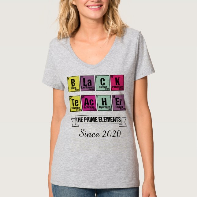 Chemistry Black Teacher Prime Elements Black Month T-Shirt (Front)
