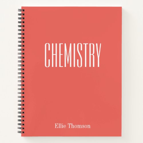 Chemistry Blank and Lined Paper Coral Notebook