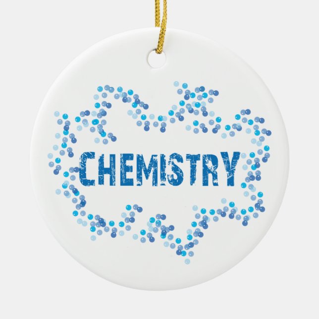 Chemistry Bubbles Ceramic Ornament (Front)