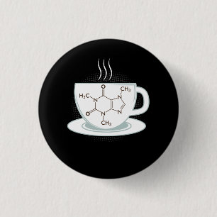 Chemistry Caffeine Molecule Button