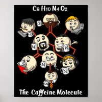 Chemistry Caffeine Molecule Funny Science Geek Cof
