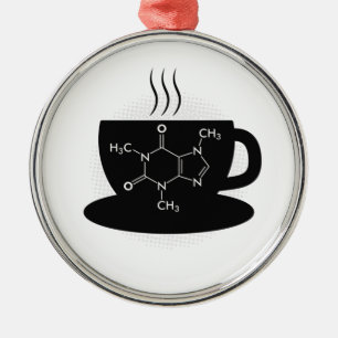 Chemistry Caffeine Molecule Metal Ornament