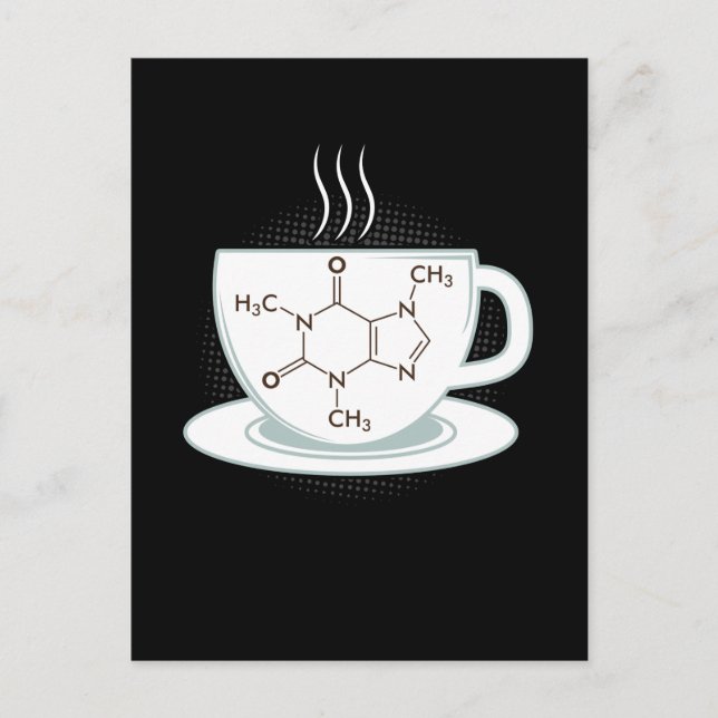 Chemistry Caffeine Molecule Postcard (Front)