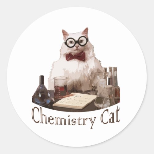 Chemistry Cat from 9gag memes reddit Classic Round Sticker