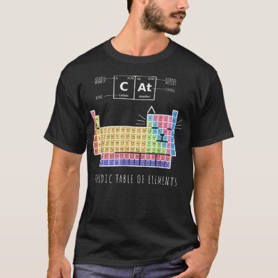 Chemistry Cat, Periodic Table Of Elements (2) T-Shirt