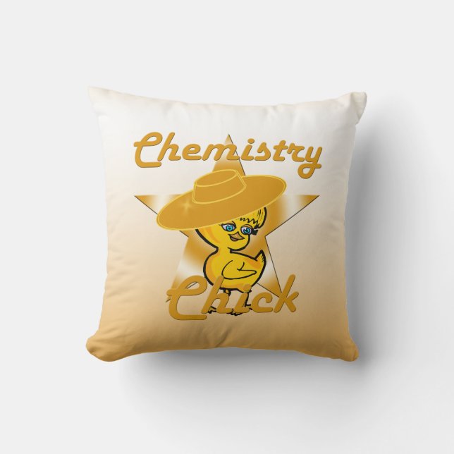 Chemistry Chick #10 Throw Pillow (Front)