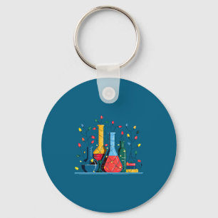 Chemistry Christmas Lights Lover Chemist Science L Keychain