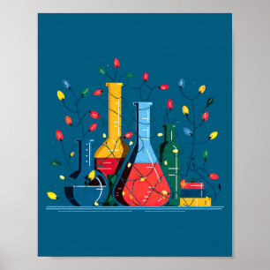 Chemistry Christmas Lights Lover Chemist Science L Poster