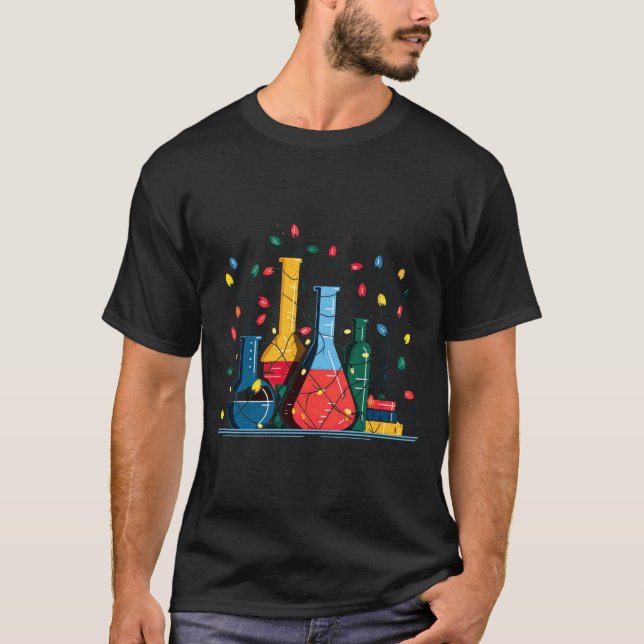 Chemistry Christmas Lights Lover Chemist Science L T-Shirt (Front)