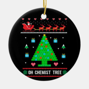 Chemistry Christmas Outfit Chemist Tree Xmas Ceramic Ornament