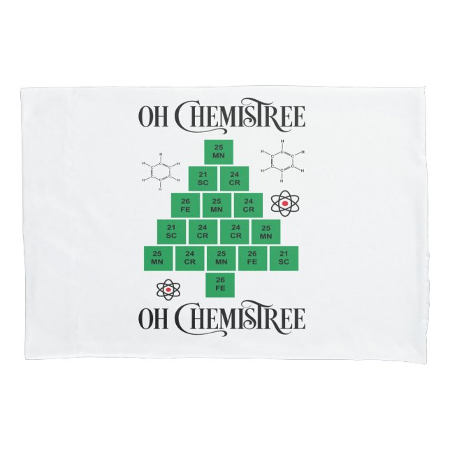 Chemistry Christmas Tree Pillow Case (Front)