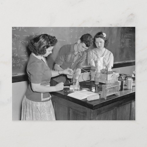 Chemistry Class 1943 Postcard