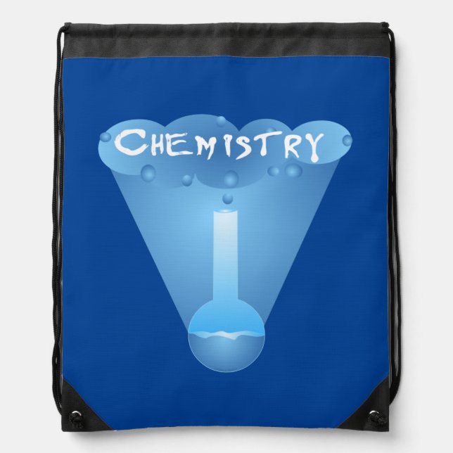 Chemistry Cloud Beaker Drawstring Bag (Front)