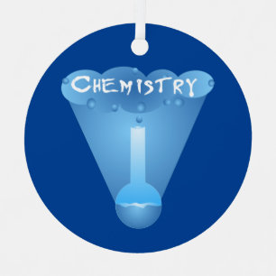 Chemistry Cloud Beaker Metal Ornament