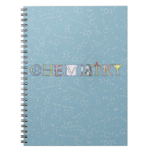 Chemistry diagram and typography blue  notebook