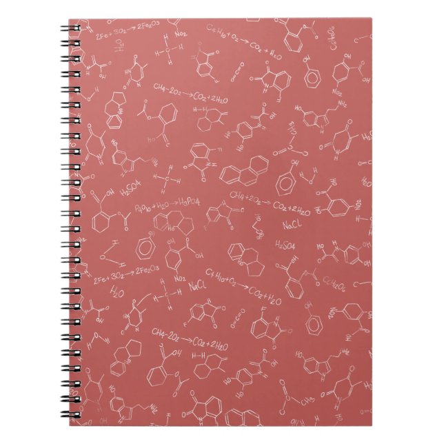 Chemistry diagram design dusky pink notebook (Front)