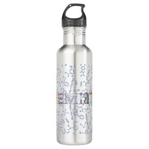 Chemistry diagram pattern and typography 710 ml wa stainless steel water bottle