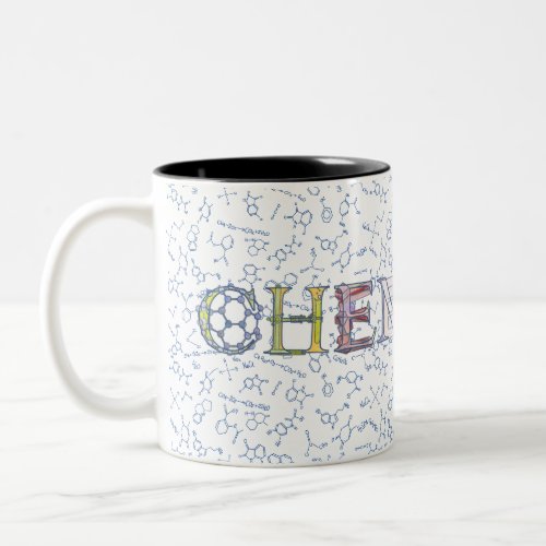 Chemistry diagram pattern and typography Two_Tone  Two_Tone Coffee Mug