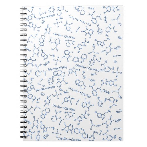 Chemistry diagram pattern blue notebook