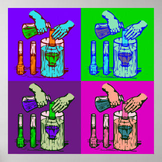 Chemistry Displacement Pop Art Poster