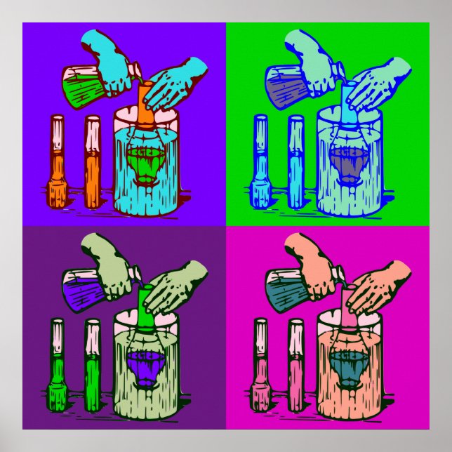 Chemistry Displacement Pop Art Poster (Front)
