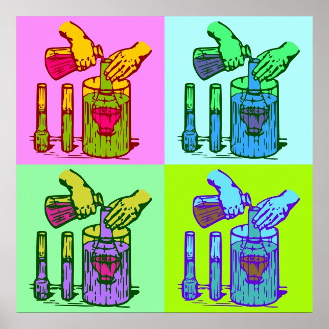 Chemistry Displacement Pop Art Poster (Front)