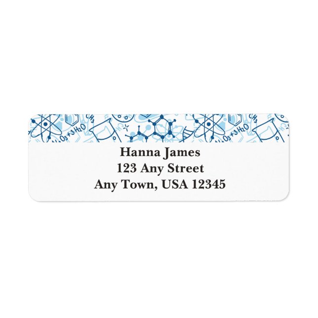 Chemistry Doodle Pad Drawing Personalized Text Label (Front)