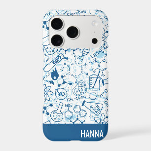 Chemistry Doodle Pattern Personalized Name iPhone 17 Pro Case
