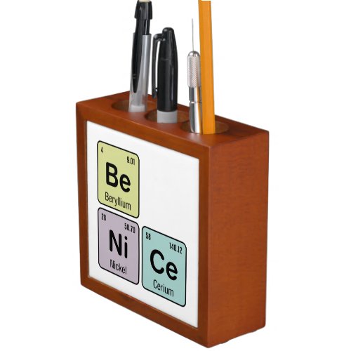 Chemistry Elements Be Nice Desk Organizer