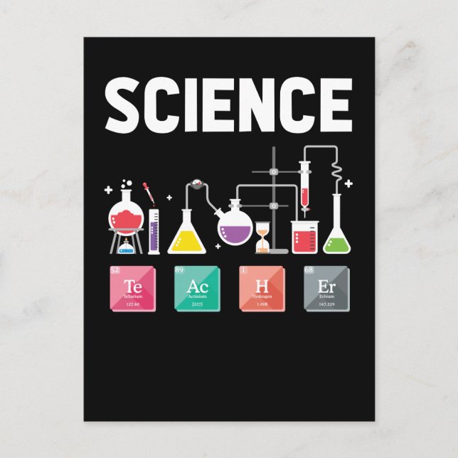 Chemistry Elements Laboratory Science Teacher Postcard (Front)
