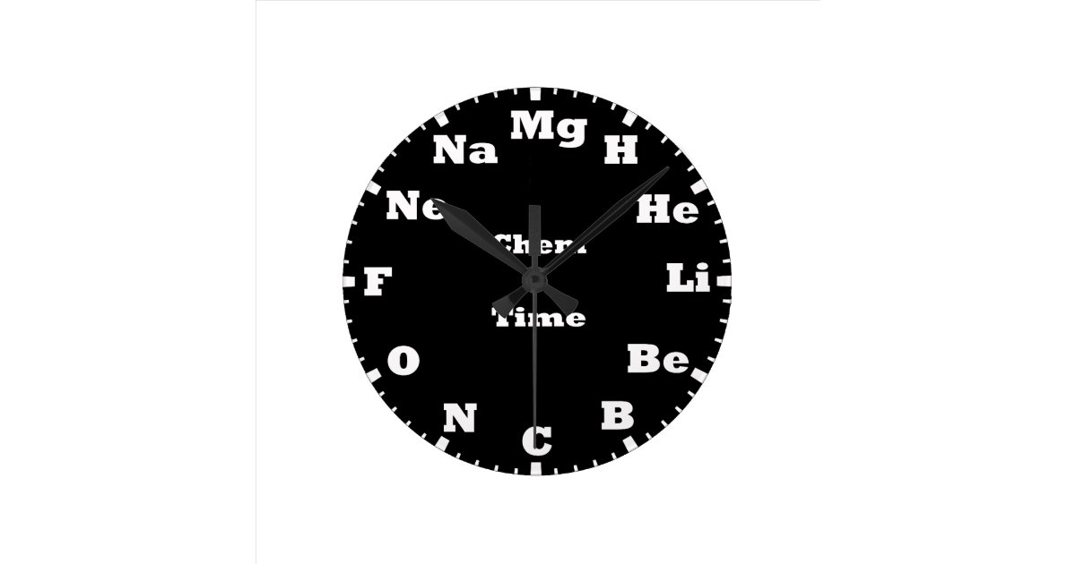 Chemistry Elements Of Periodic Table Round Clock Zazzle