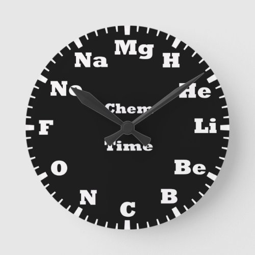 Chemistry elements of periodic table round clock