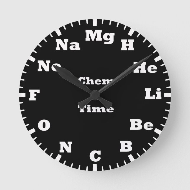 Chemistry elements of periodic table round clock (Front)