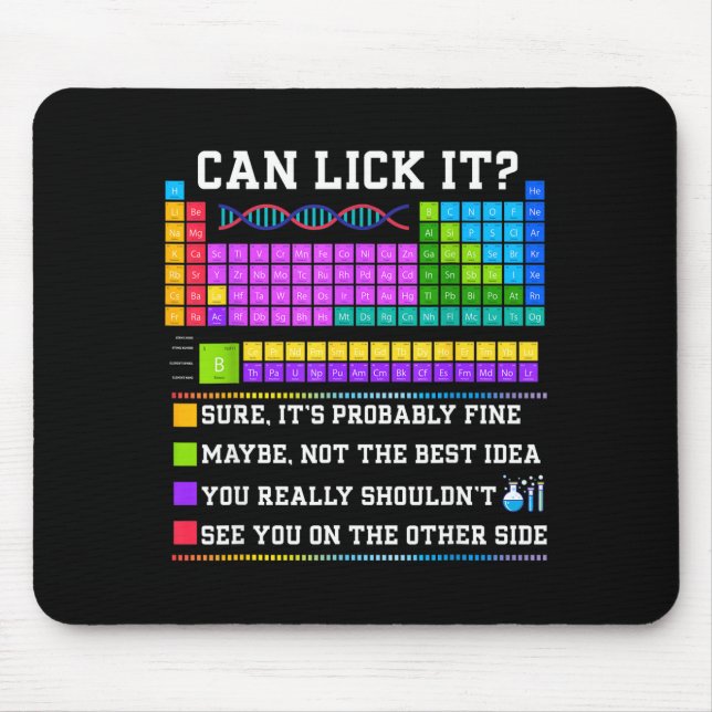 Chemistry Elements Teacher Can I Lick It Periodic  Mouse Pad (Front)