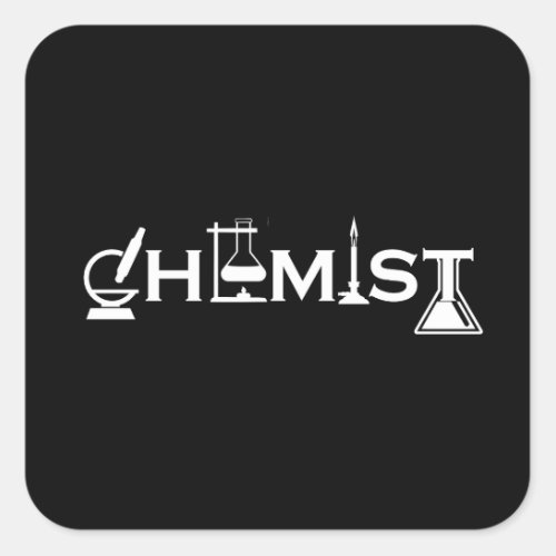 Chemistry funny chemist gifts square sticker