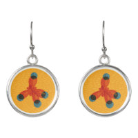 Chemistry Geek Orange Methane Molecule Earrings