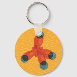 Chemistry Geek Orange Methane Molecule Keychain