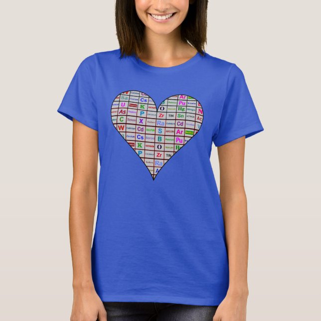 Chemistry Heart Elements T-Shirt (Front)