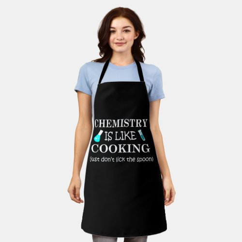 chemistry is like cooking funny chemist quote apron