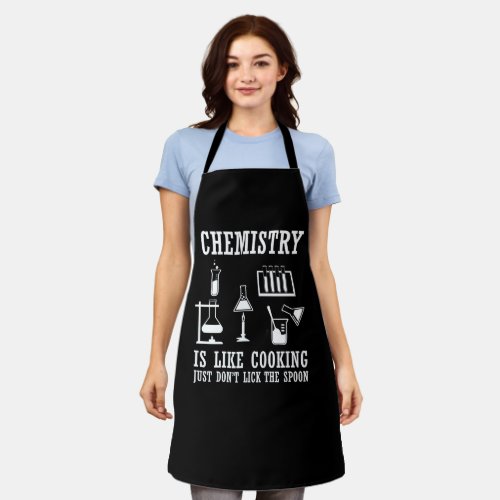 chemistry is like cooking funny chemist quote apron