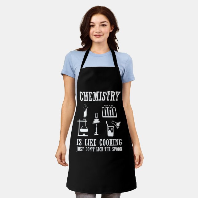 chemistry is like cooking funny chemist quote apron (Worn)