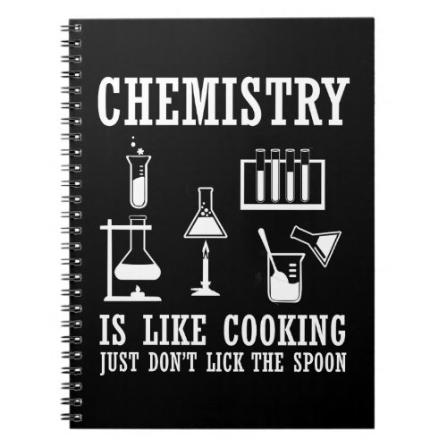 chemistry is like cooking funny chemist quote notebook