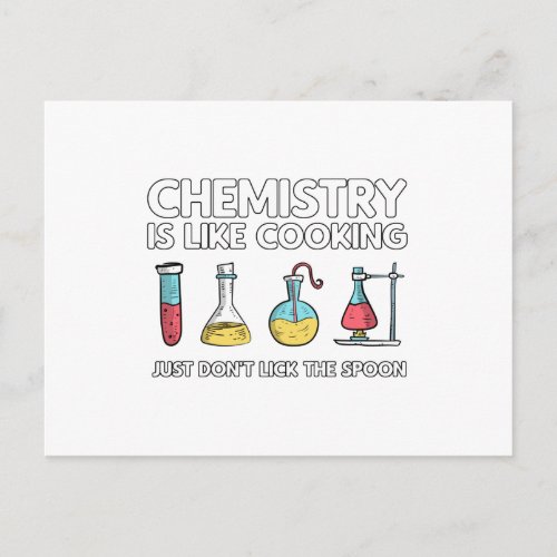 Chemistry Is Like Cooking Postcard