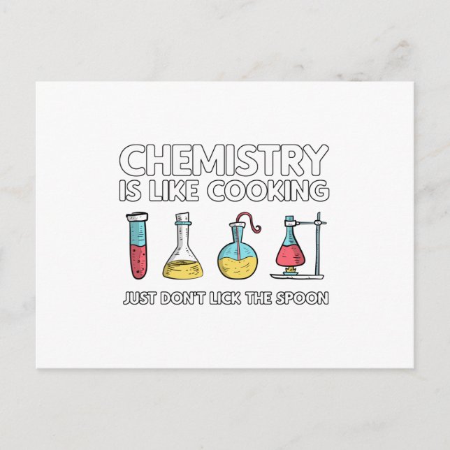 Chemistry Is Like Cooking Postcard (Front)