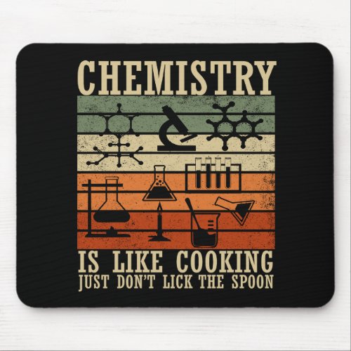 chemistry is like cooking vintage chemist mouse pad