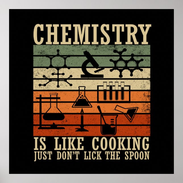 chemistry is like cooking vintage chemist poster (Front)