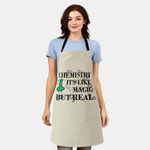 chemistry is like magic but real apron