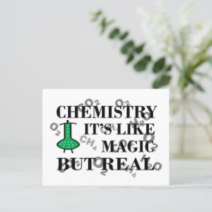 Chemistry is like magic but real holiday postcard